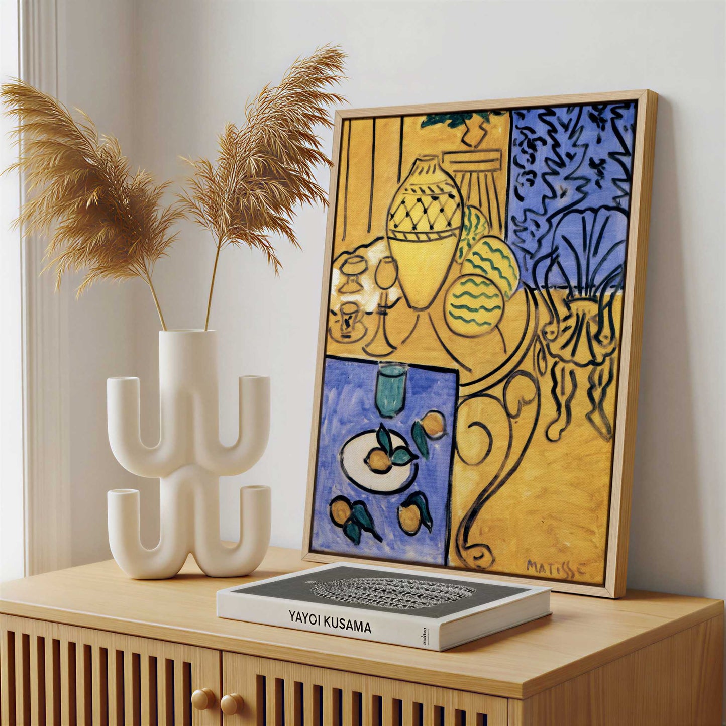 Framed Canvas - Framed canvas in a stylish interior setting