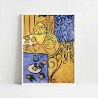 Interior, Yellow & Blue (1946) by Henri Matisse – Art Print - Art print in white frame