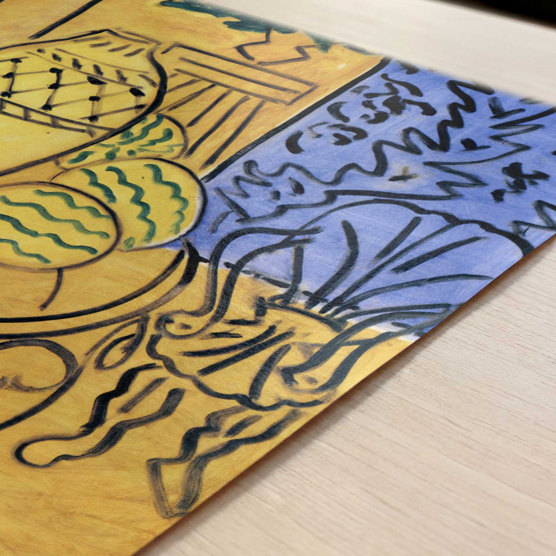 Interior, Yellow & Blue (1946) by Henri Matisse – Art Print - Close-up detail of the art print