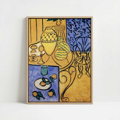 Framed Canvas - Framed canvas in oak color frame
