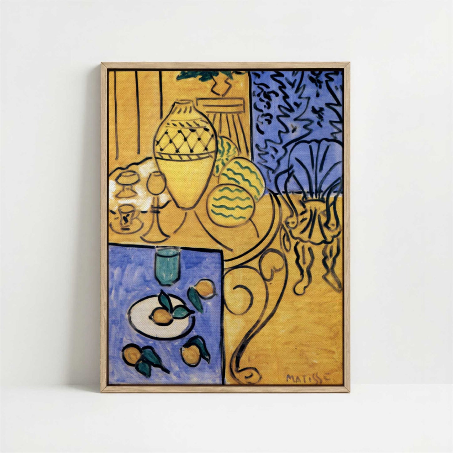 Framed Canvas - Framed canvas in oak color frame