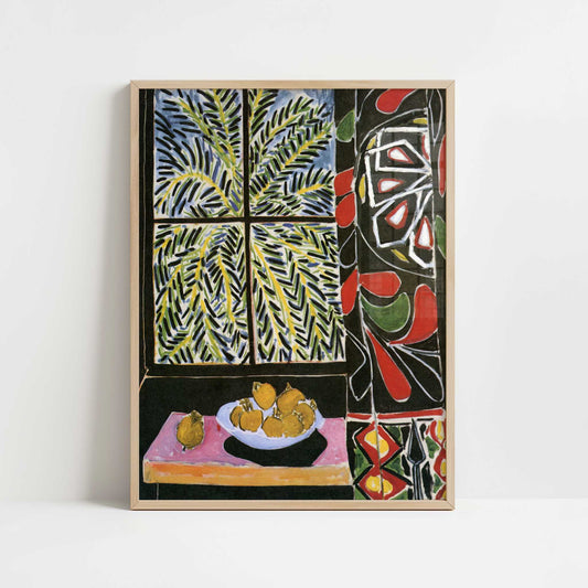 Interior with Egyptian Curtain (1948) by Henri Matisse – Art Print - Art print in oak frame