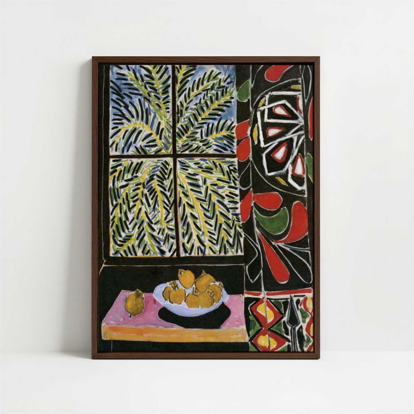 Framed Canvas - Framed canvas in dark wood color frame