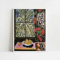 Interior with Egyptian Curtain (1948) by Henri Matisse – Art Print - Art print in white frame