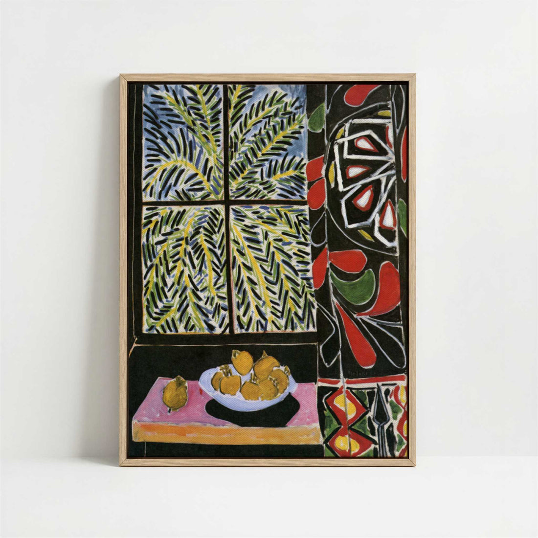 Framed Canvas - Framed canvas in oak color frame