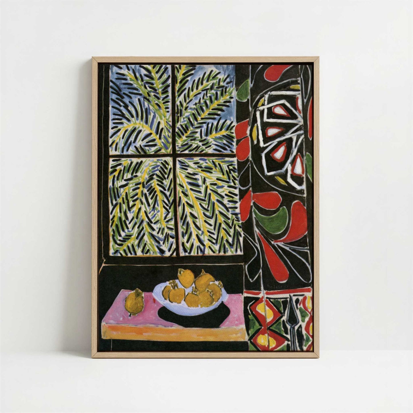 Framed Canvas - Framed canvas in oak color frame