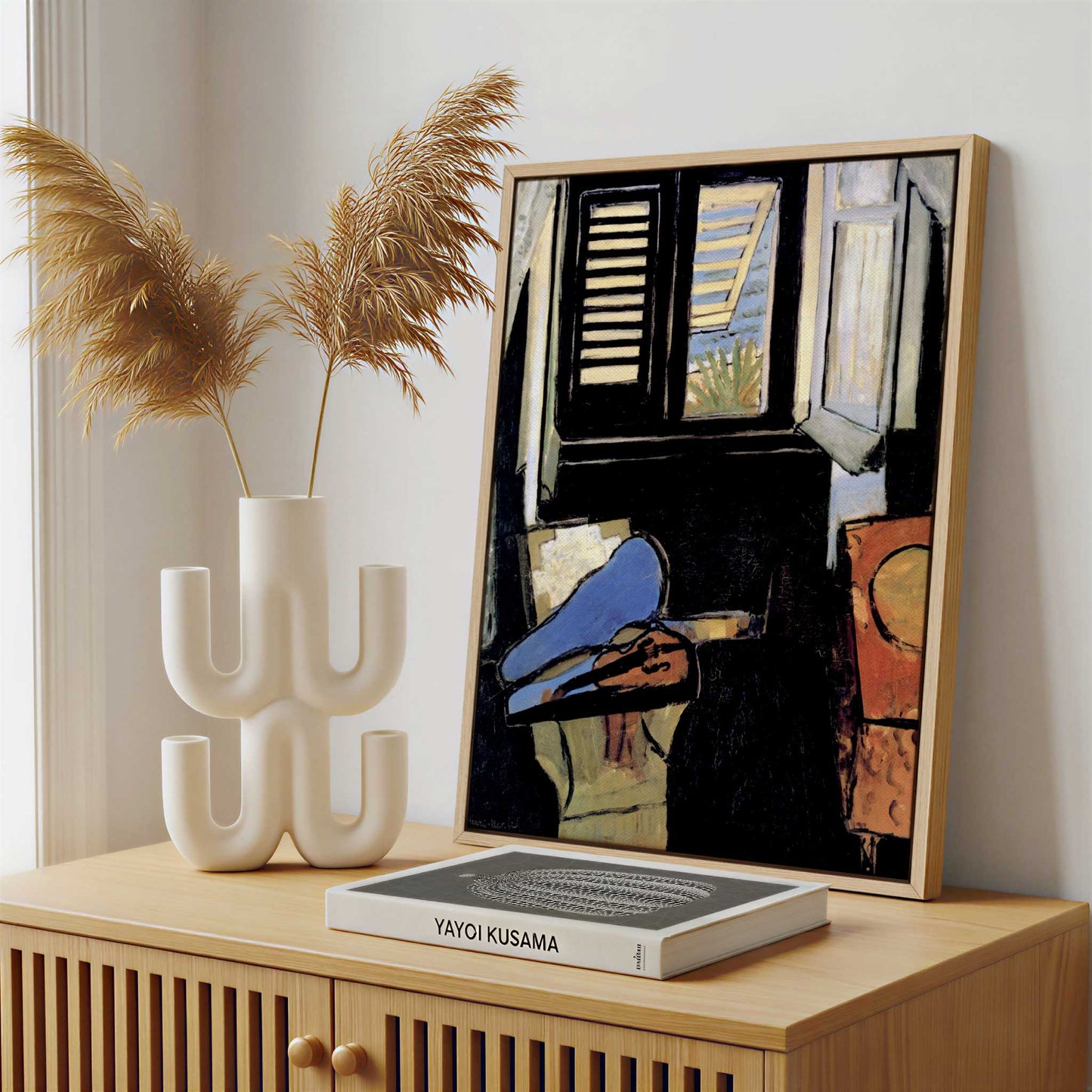 Framed Canvas - Framed canvas in a stylish interior setting