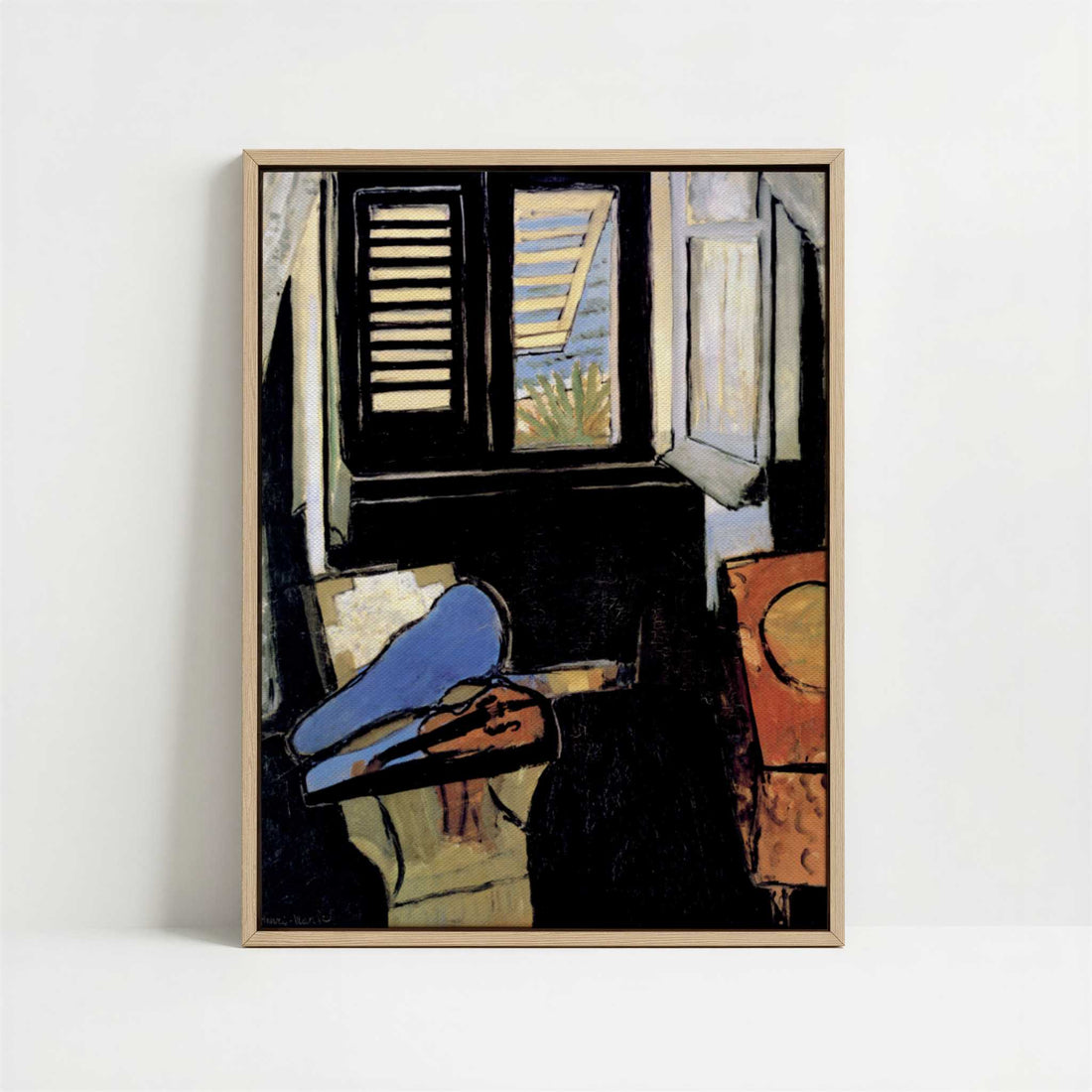 Framed Canvas - Framed canvas in oak color frame