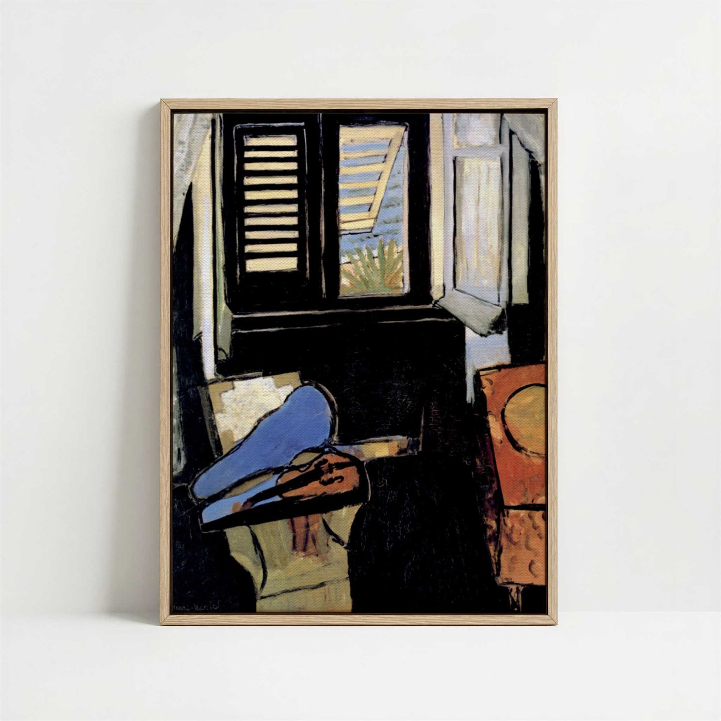 Framed Canvas - Framed canvas in oak color frame