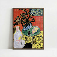 Interior with a Black Fern (1948) by Henri Matisse – Art Print - Art print in dark wood frame