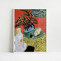 Interior with a Black Fern (1948) by Henri Matisse – Art Print - Art print in white frame