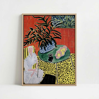 Framed Canvas - Framed canvas in oak color frame