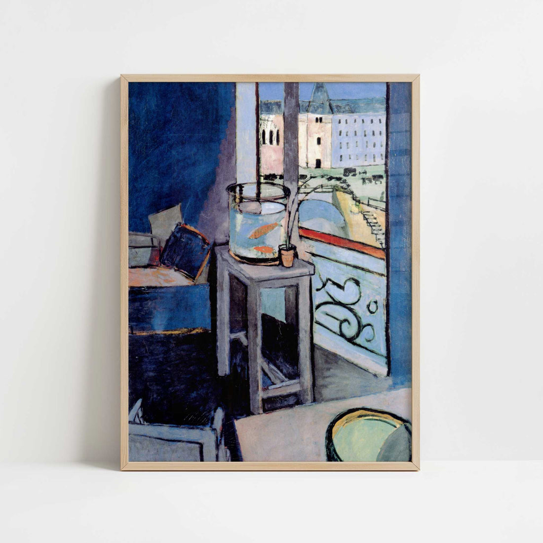 Interior with a Goldfish Bowl (1914) by Henri Matisse – Art Print - Art print in oak frame