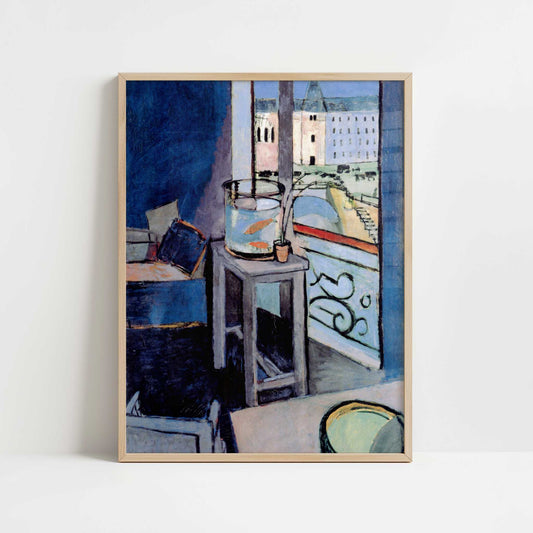 Interior with a Goldfish Bowl (1914) by Henri Matisse – Art Print - Art print in oak frame