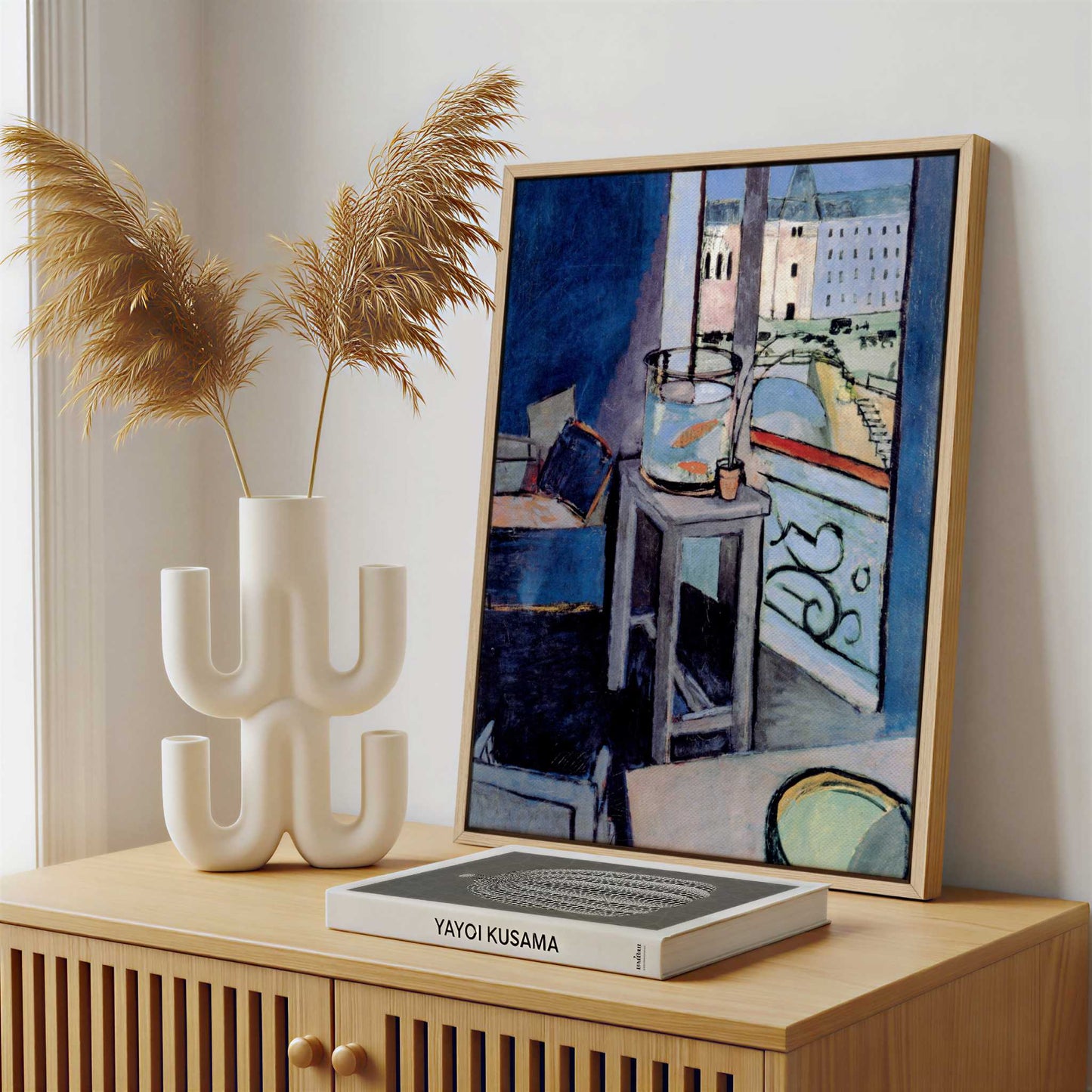 Framed Canvas - Framed canvas in a stylish interior setting