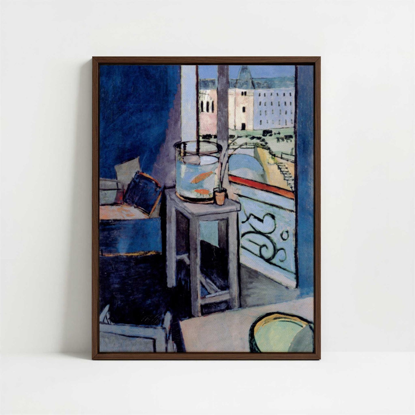 Framed Canvas - Framed canvas in dark wood color frame