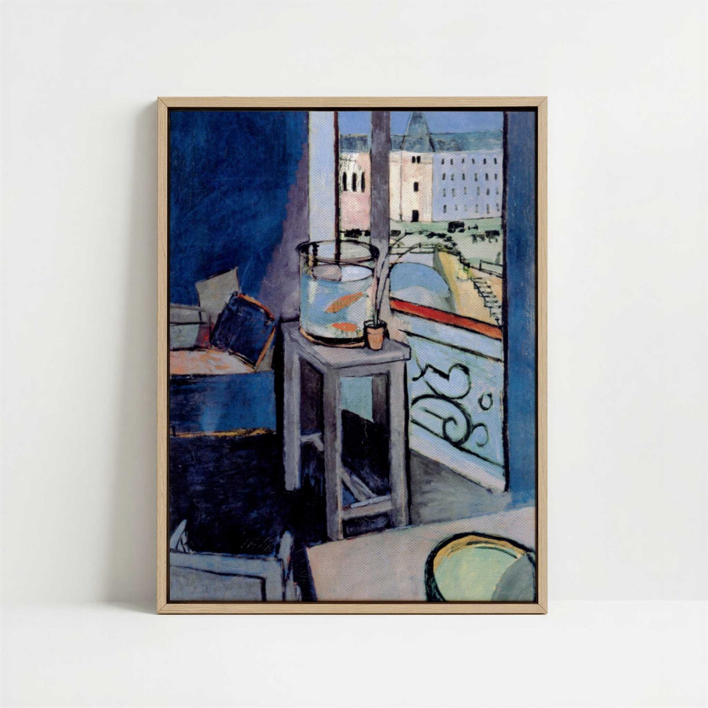 Framed Canvas - Framed canvas in oak color frame