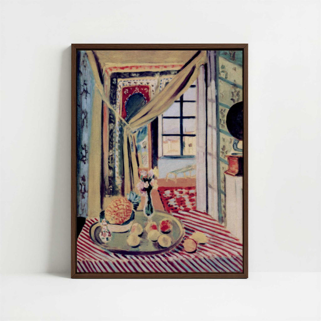 Framed Canvas - Framed canvas in dark wood color frame