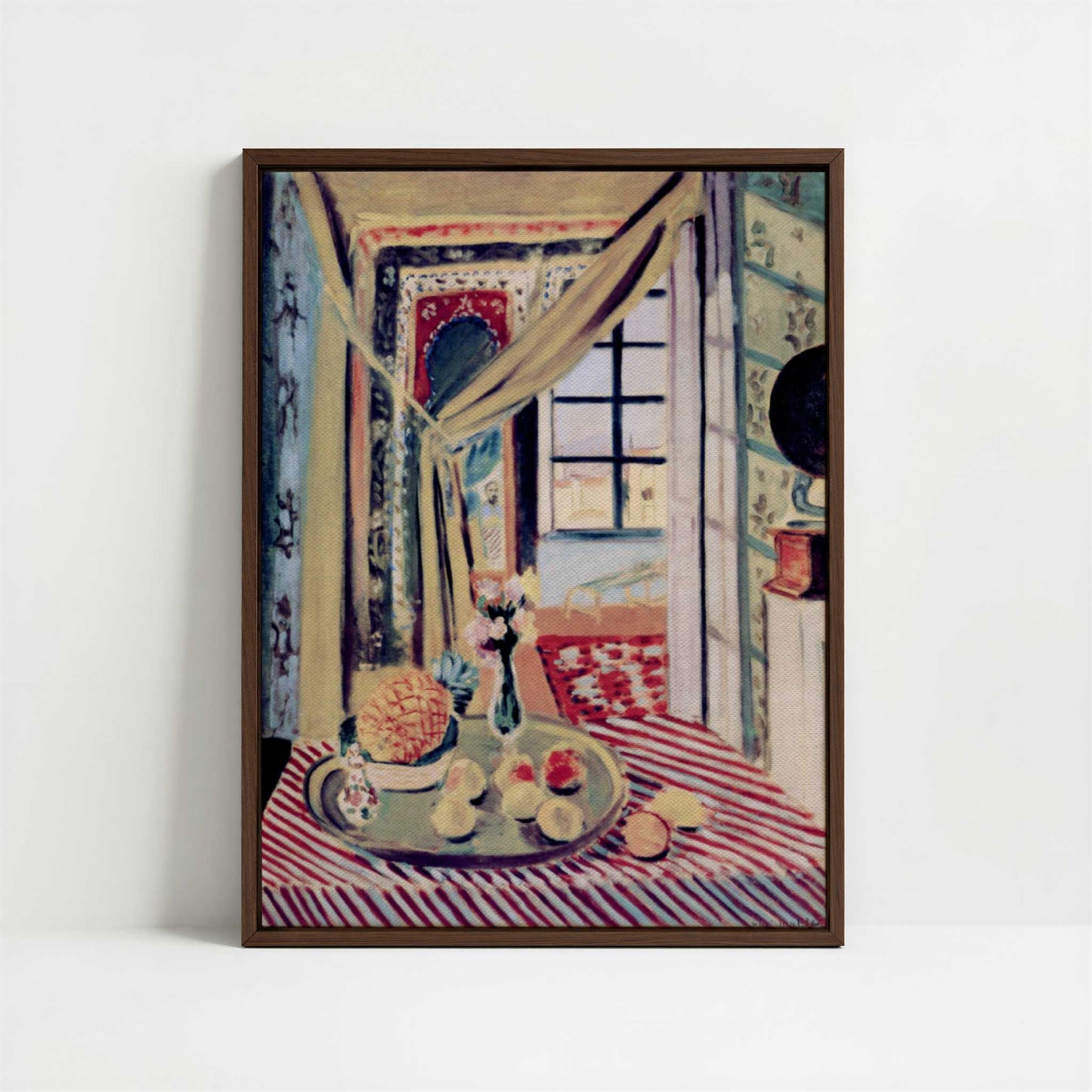 Framed Canvas - Framed canvas in dark wood color frame