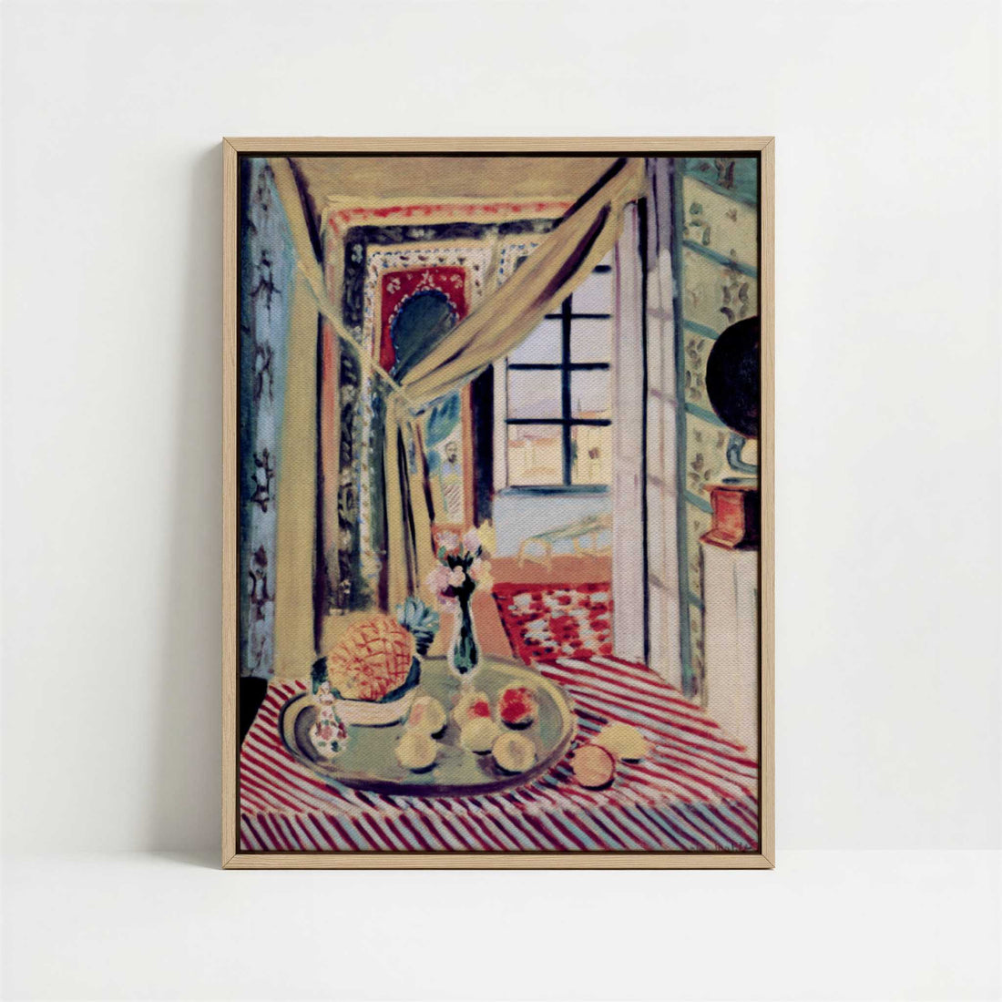 Framed Canvas - Framed canvas in oak color frame