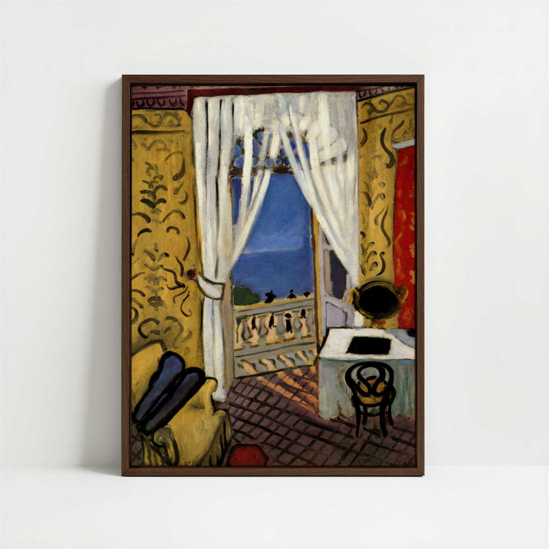 Framed Canvas - Framed canvas in dark wood color frame