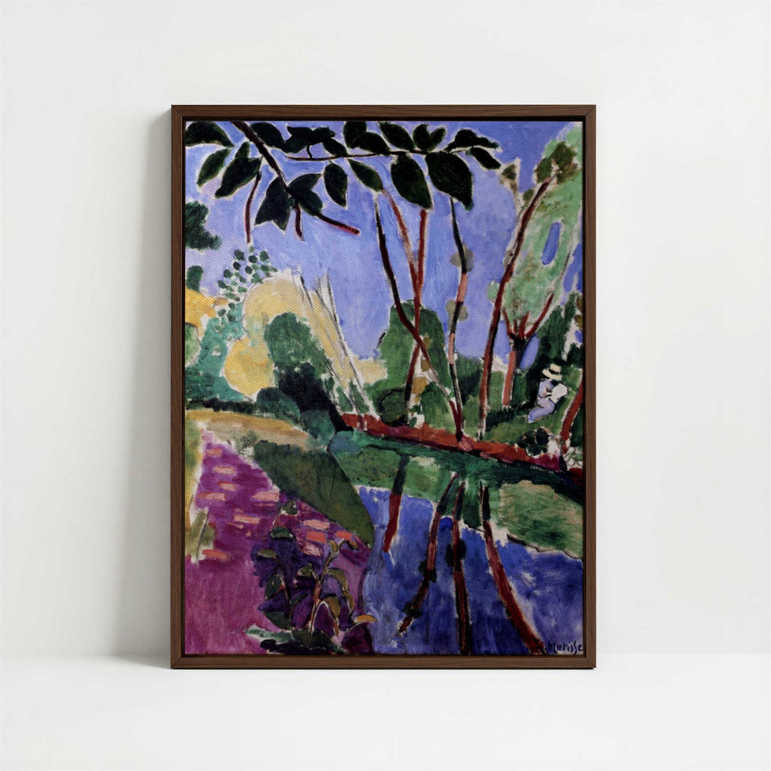 Framed Canvas - Framed canvas in dark wood color frame