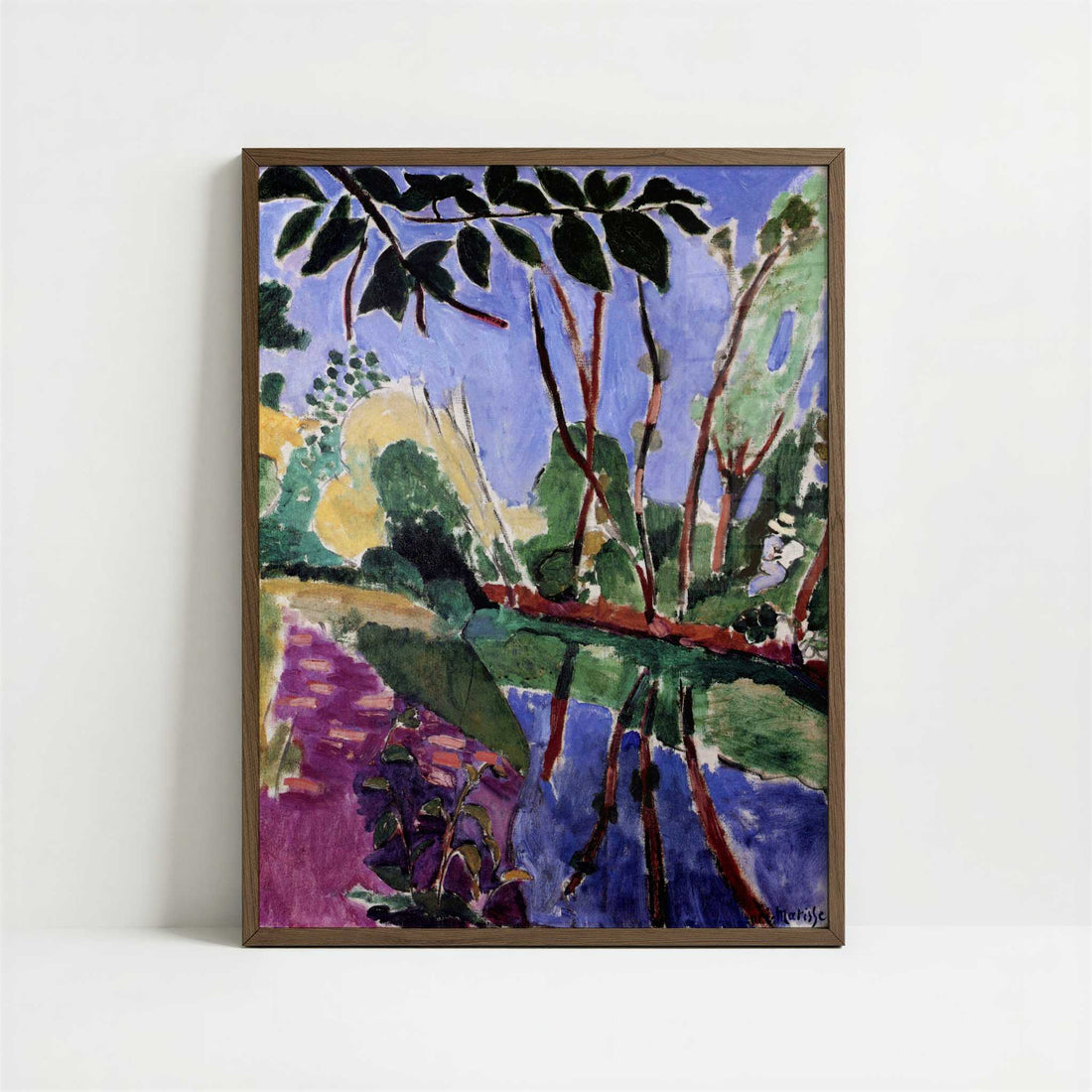 La Berge (1907) by Henri Matisse – Art Print - Art print in dark wood frame