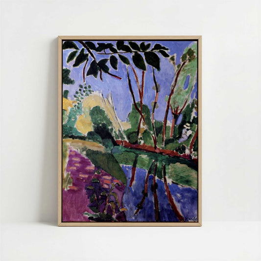 Framed Canvas - Framed canvas in oak color frame