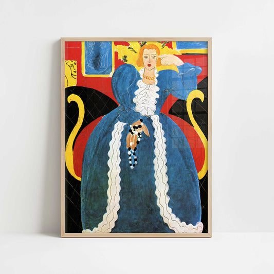 Lady in Blue (1937) by Henri Matisse – Art Print - Art print in oak frame