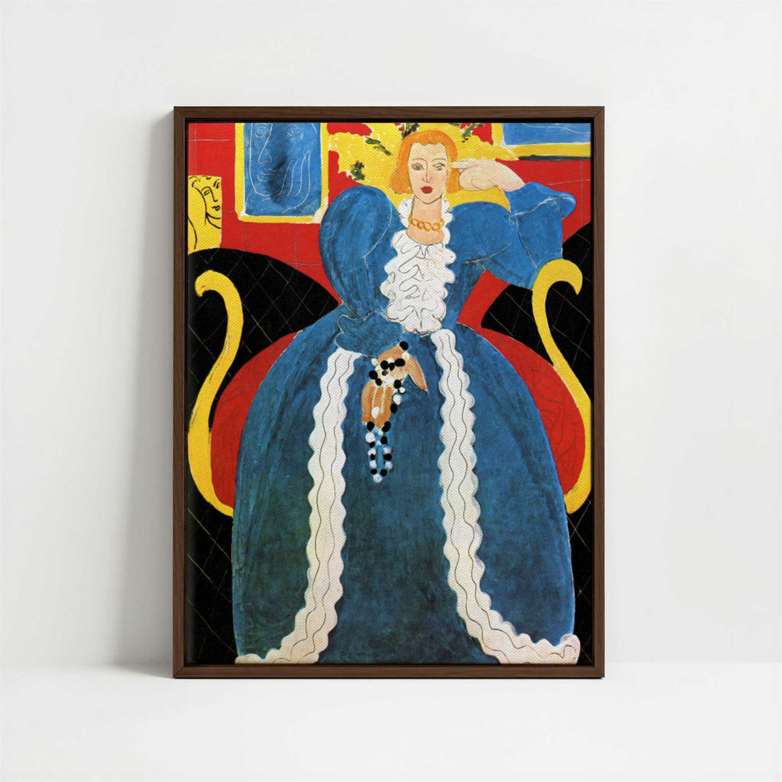 Framed Canvas - Framed canvas in dark wood color frame
