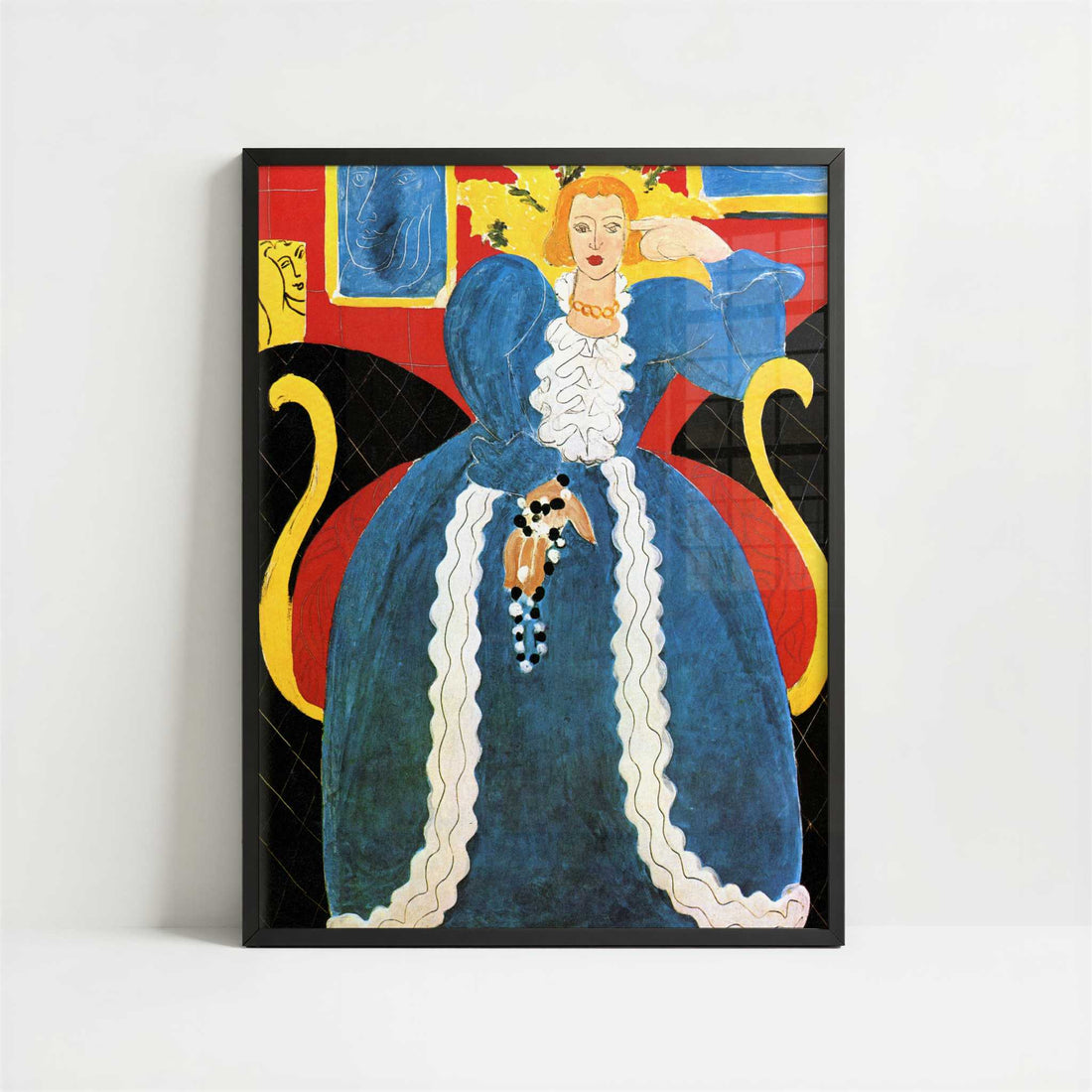 Lady in Blue (1937) by Henri Matisse – Art Print - Art print in black frame