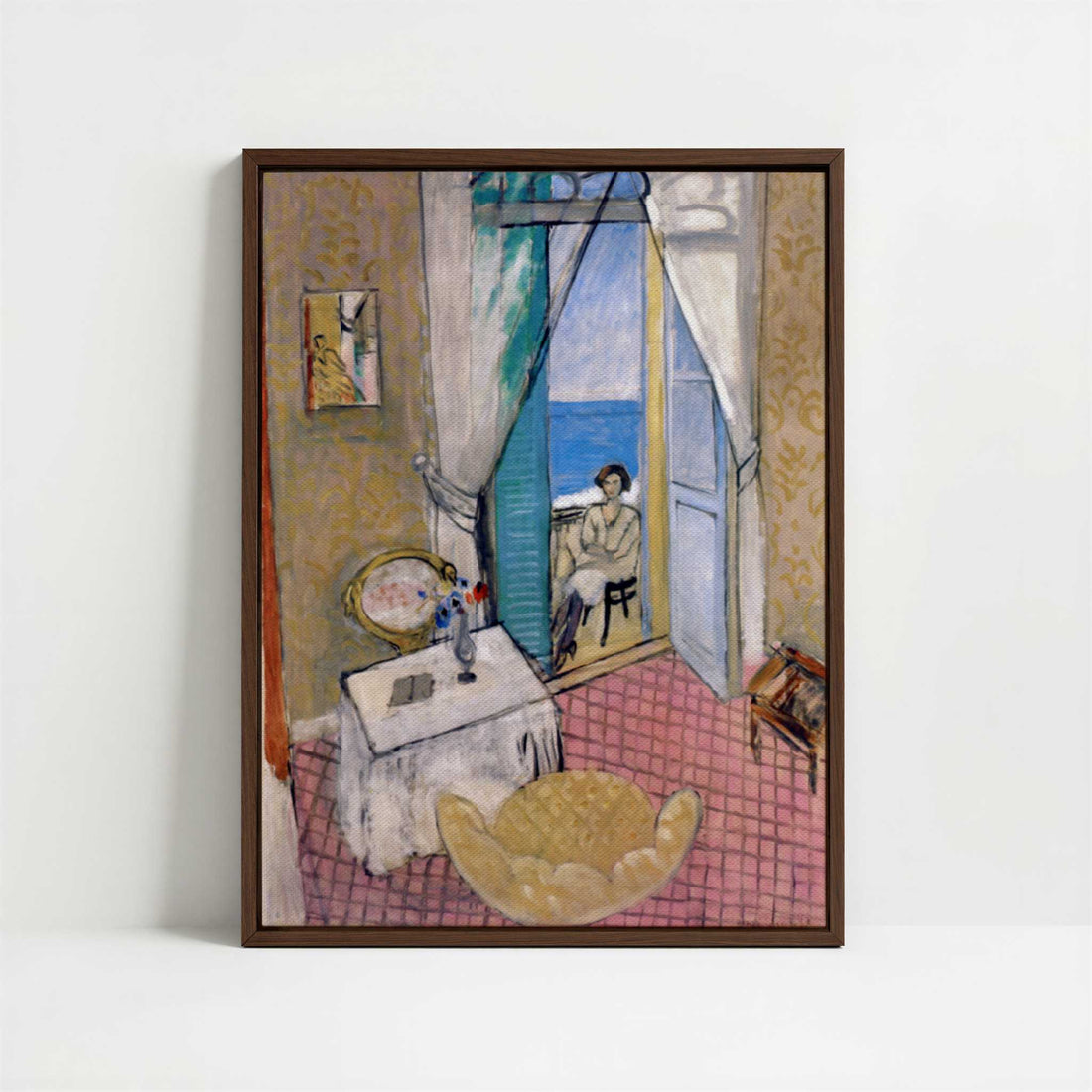 Framed Canvas - Framed canvas in dark wood color frame