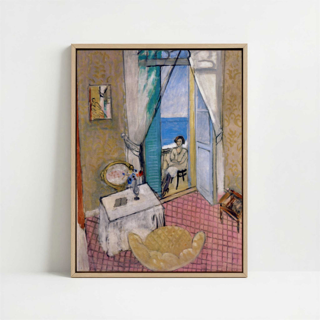 Framed Canvas - Framed canvas in oak color frame