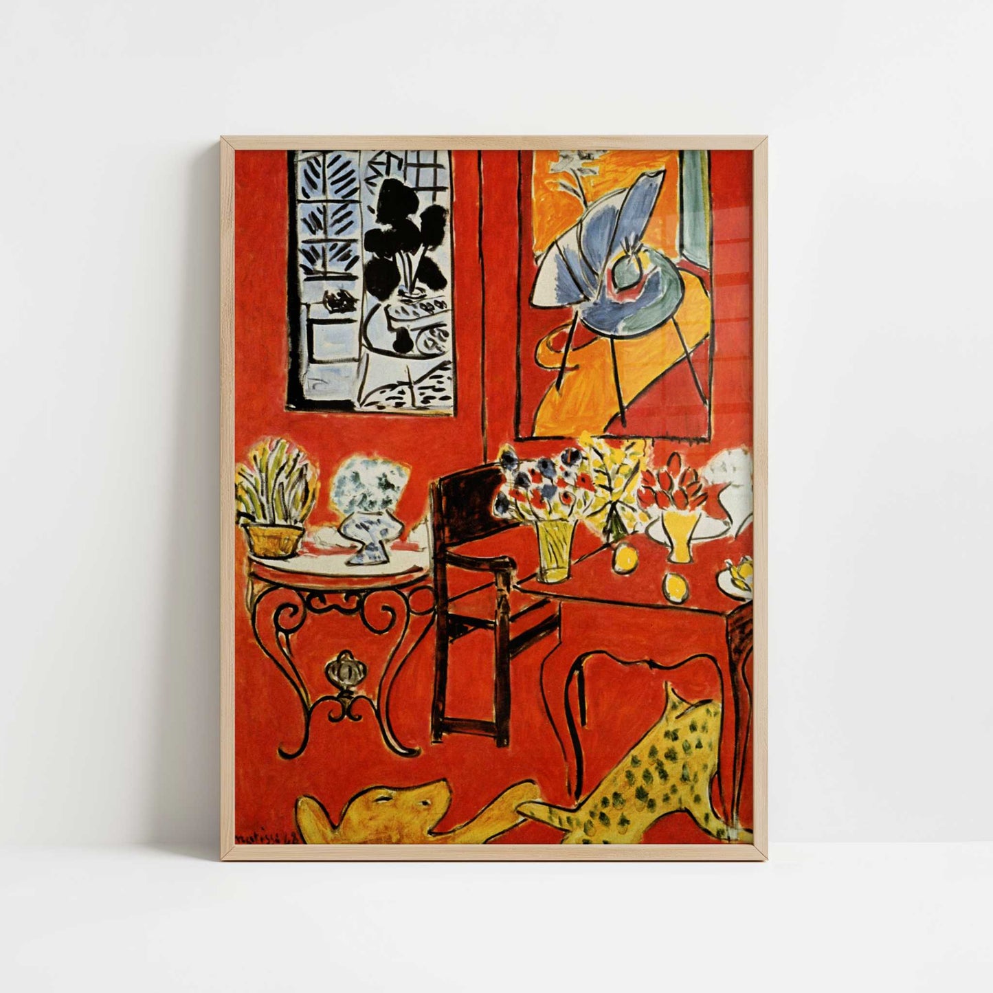 Large Red Interior (1948) by Henri Matisse – Art Print - Art print in oak frame