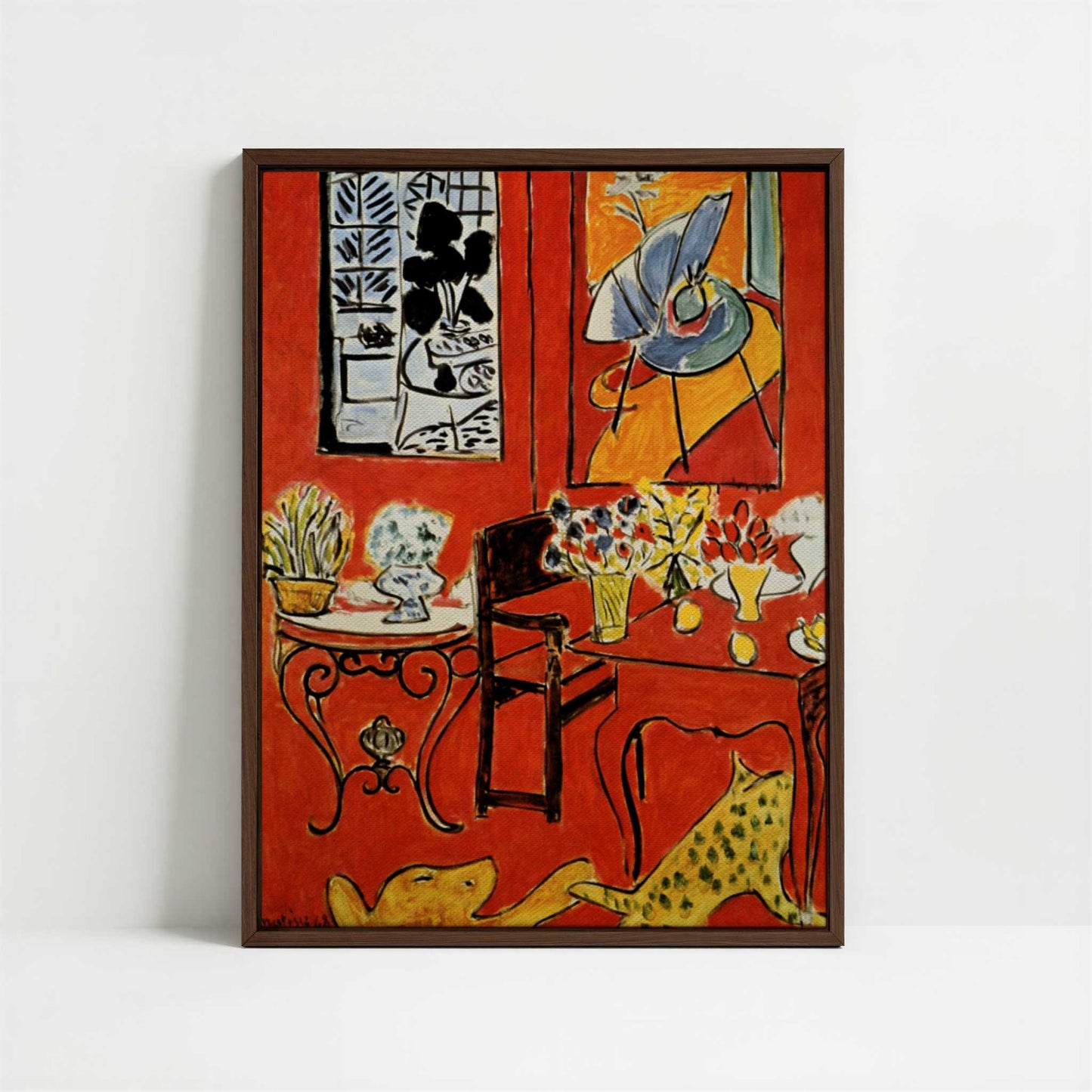 Framed Canvas - Framed canvas in dark wood color frame