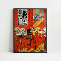 Large Red Interior (1948) by Henri Matisse – Art Print - Art print in black frame