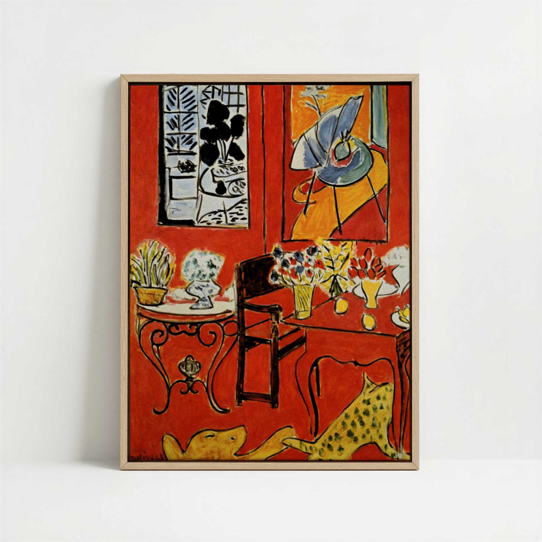 Framed Canvas - Framed canvas in oak color frame