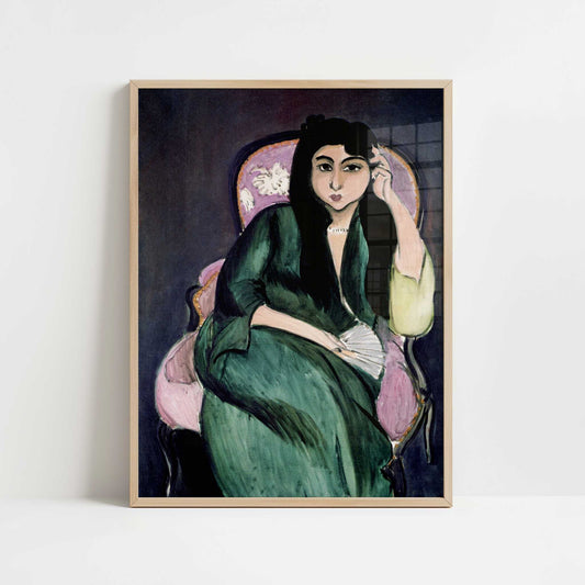 Laurette in Green, in Pink Armchair (1917) by Henri Matisse – Art Print - Art print in oak frame