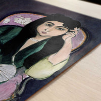 Laurette in Green, in Pink Armchair (1917) by Henri Matisse – Art Print - Close-up detail of the art print