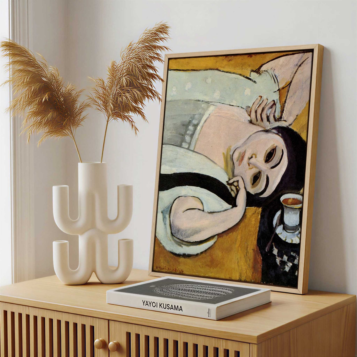 Framed Canvas - Framed canvas in a stylish interior setting