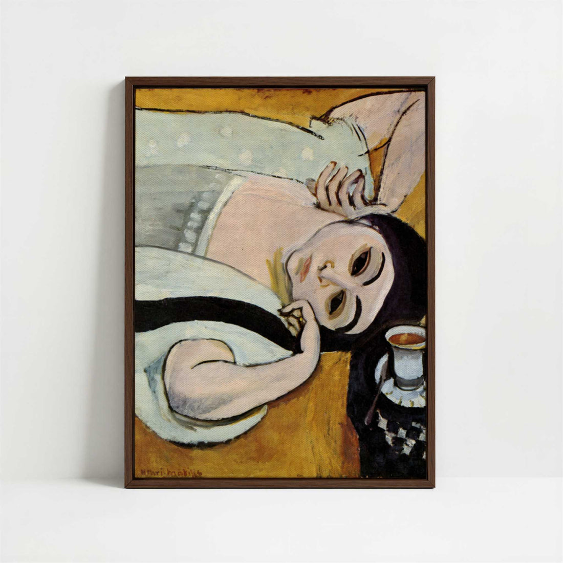 Framed Canvas - Framed canvas in dark wood color frame