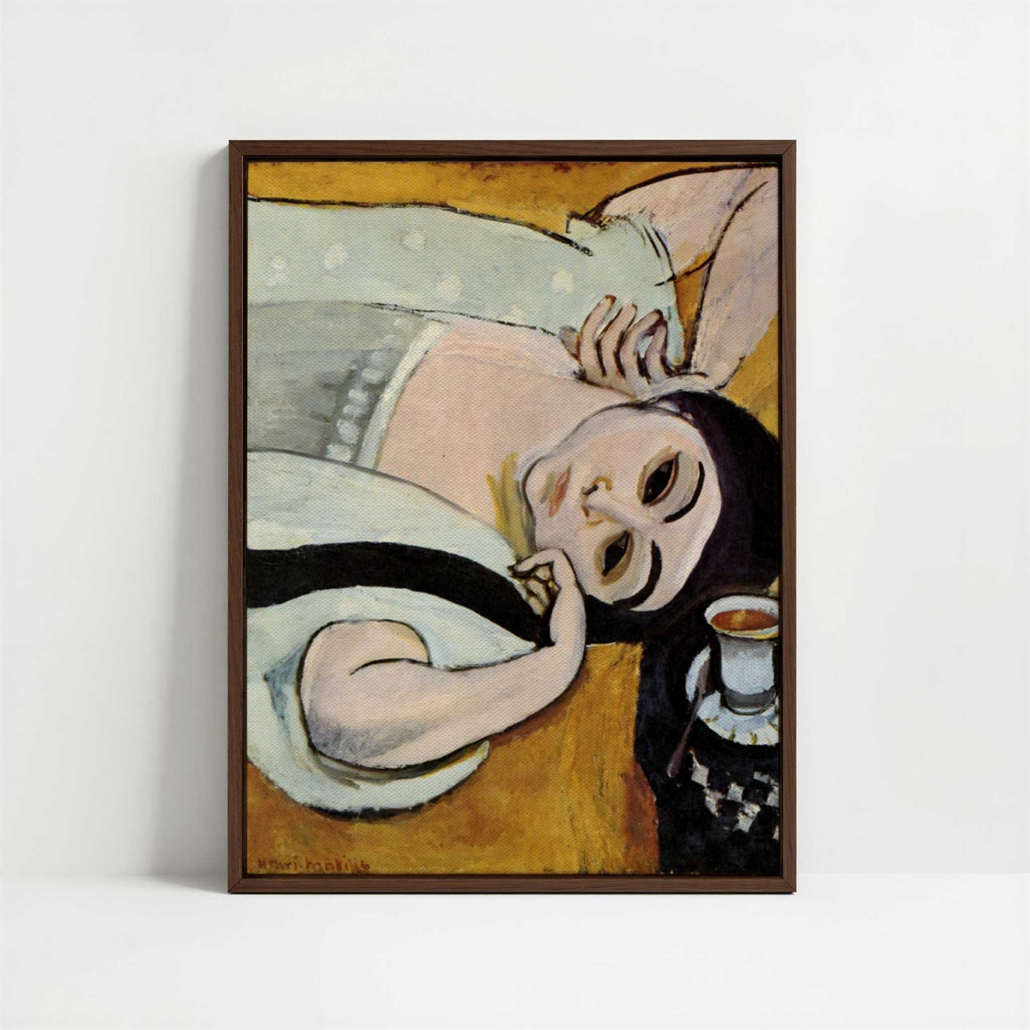 Framed Canvas - Framed canvas in dark wood color frame
