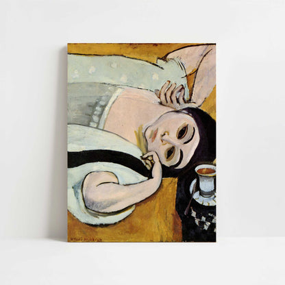 Laurette's Head with a Coffee Cup (1917) by Henri Matisse – Art Print - Unframed art print