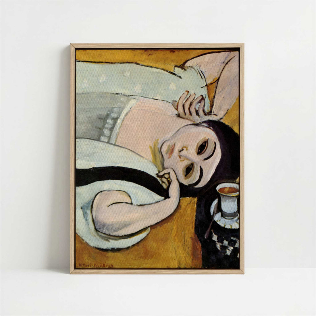 Framed Canvas - Framed canvas in oak color frame
