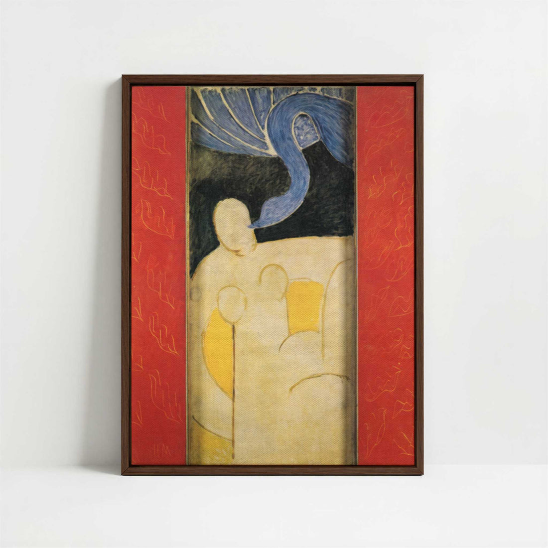Framed Canvas - Framed canvas in dark wood color frame