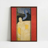Framed Canvas - Framed canvas in dark wood color frame