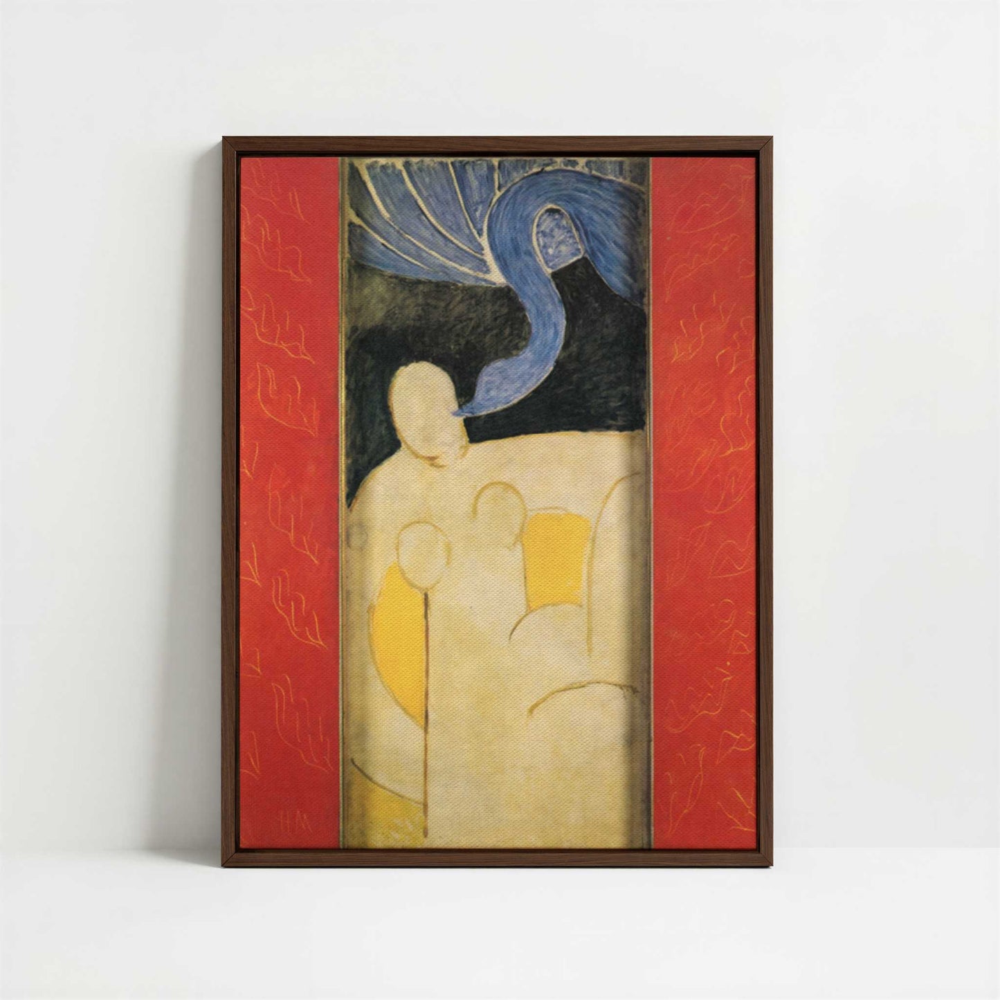 Framed Canvas - Framed canvas in dark wood color frame
