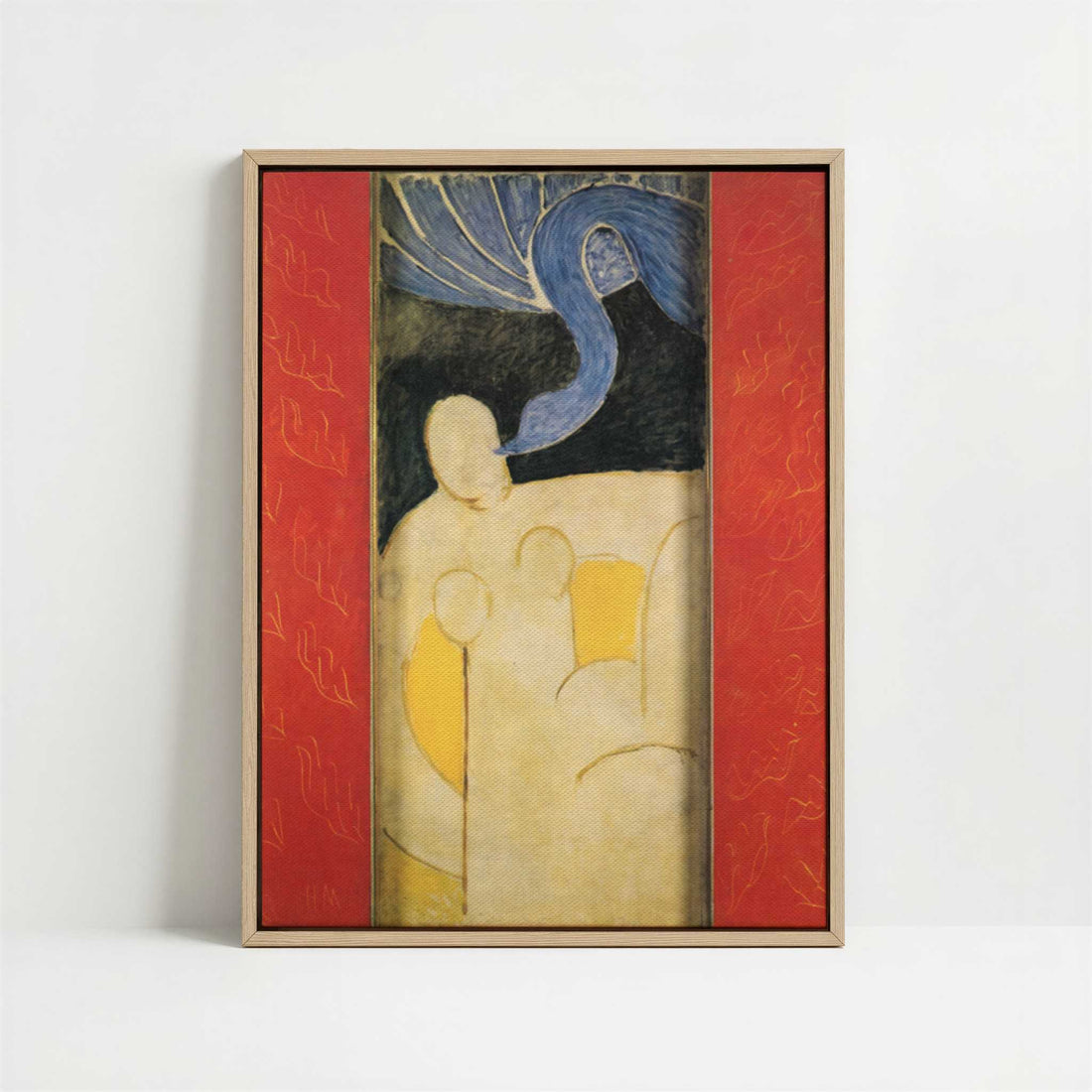 Framed Canvas - Framed canvas in oak color frame