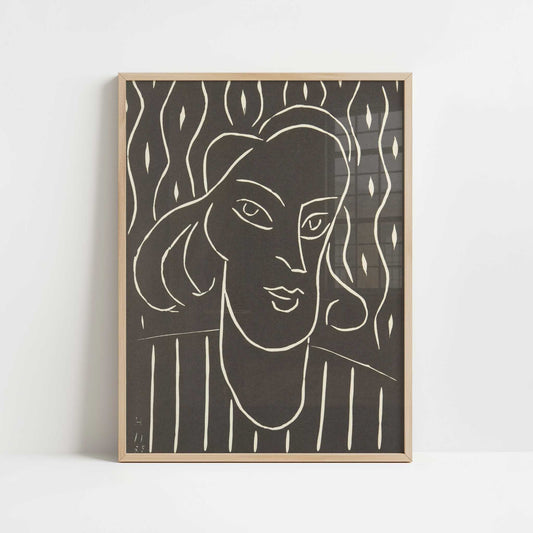 Lino-cut (1938) by Henri Matisse – Art Print - Art print in oak frame
