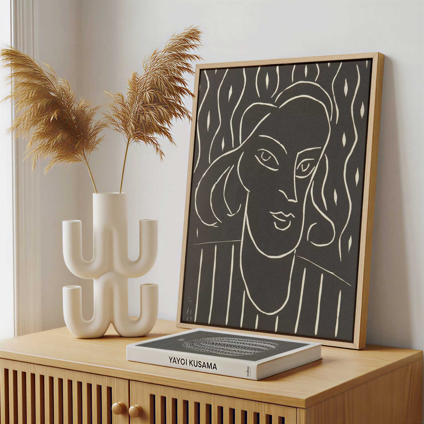 Framed Canvas - Framed canvas in a stylish interior setting
